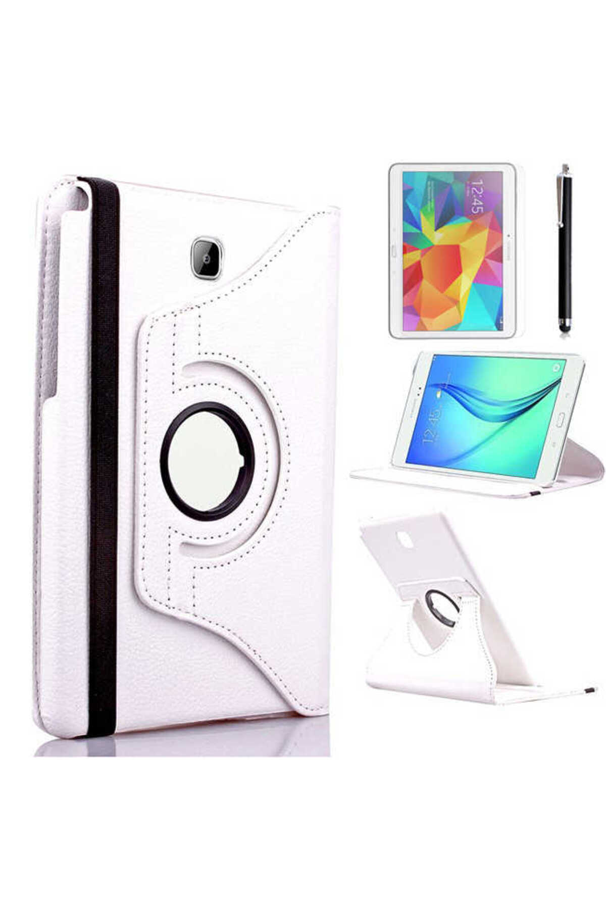 Galaxy Tab A T580 10.1 Uyumlu NXXA Dönebilen Standlı Kılıf-Beyaz