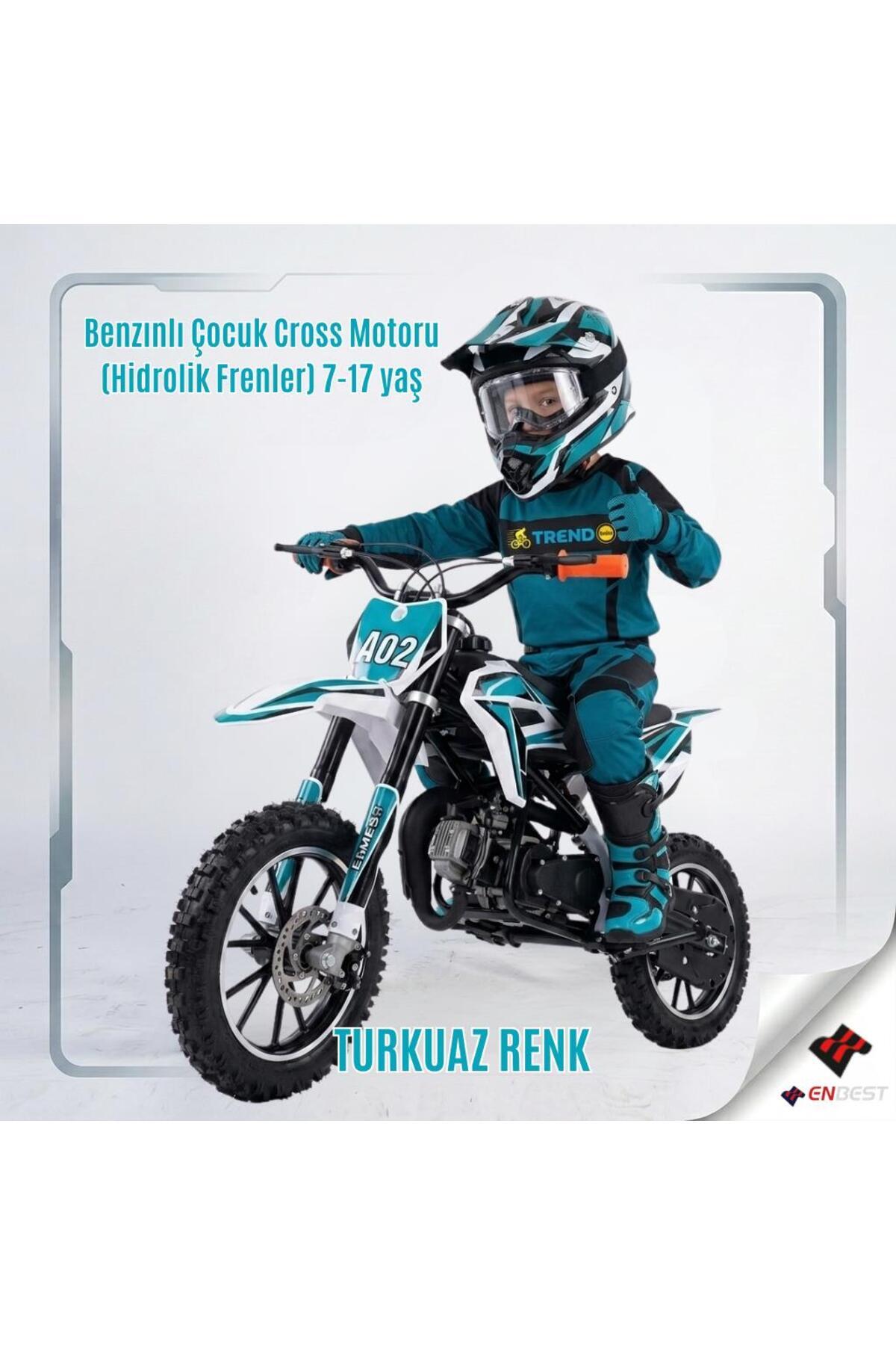 Enbest Benzınlı Çocuk Cros Motoru (Hidrolik Frenler) 7-17 yaş