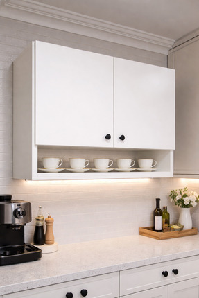 MatBeyaZ Mini mutfak dolap üstü MDF Malzemeli 80cm uzunluk 60cm boy