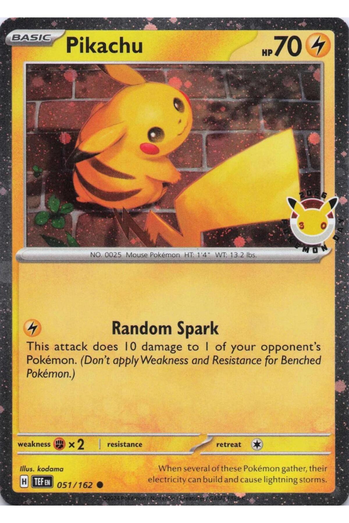 Pokemon TCG Temporal Forces ' 2026 Pokemon Day ' Promo Pikachu 051