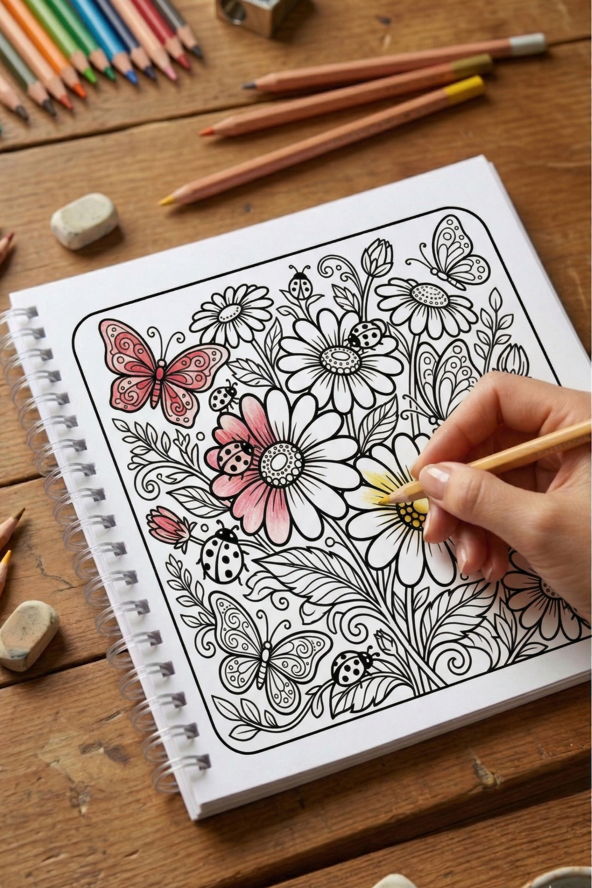 کتاب رنگ آمیزی جادوی بهار / مخصوص بزرگسالان / صفحات رنگ آمیزی آرامش بخش و لذت بخش