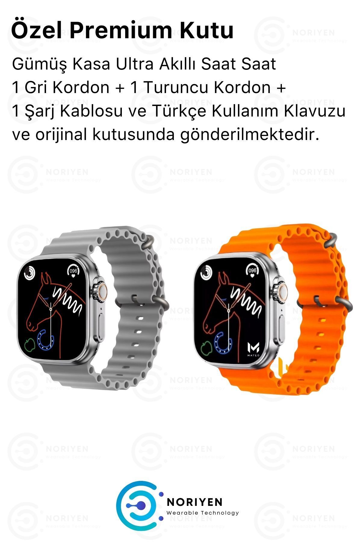 Watch 8 Ultra IOS Android Uyumlu 2.09 İnç Çift Kordonlu Spor ve Sağlık Sensörlü Akıllı Saat