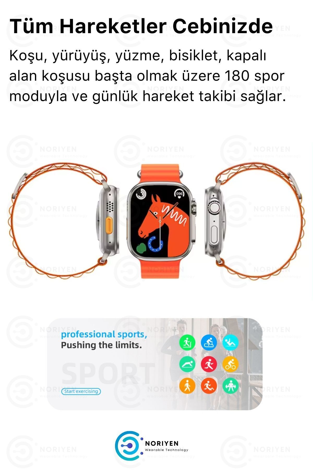 Watch 8 Ultra IOS Android Uyumlu 2.09 İnç Çift Kordonlu Spor ve Sağlık Sensörlü Akıllı Saat