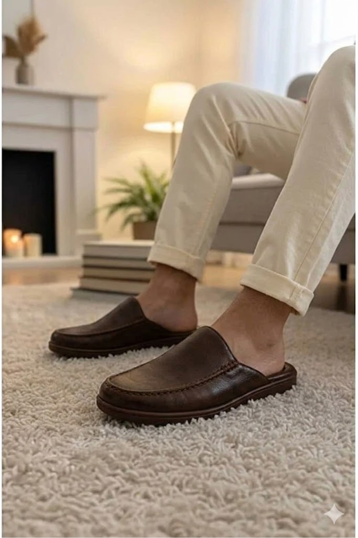 Didaly Lüks Kahverengi (Yeni Moda Renk) Erkek Misafir Ev Çeyiz Ve Damat Terliği