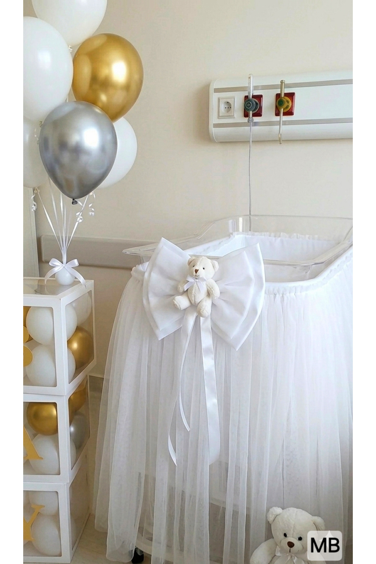 Hospital Room Decoration 7 METER WIDE DENSE VIEW Incubator Skirt and Bowtie