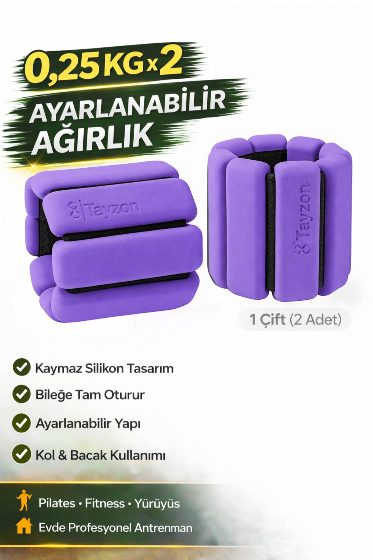 Pro Series Hand Foot Adjustable Silicone Weight Bracelets 0.25 kg x 2 Pieces Exercise Weight Set