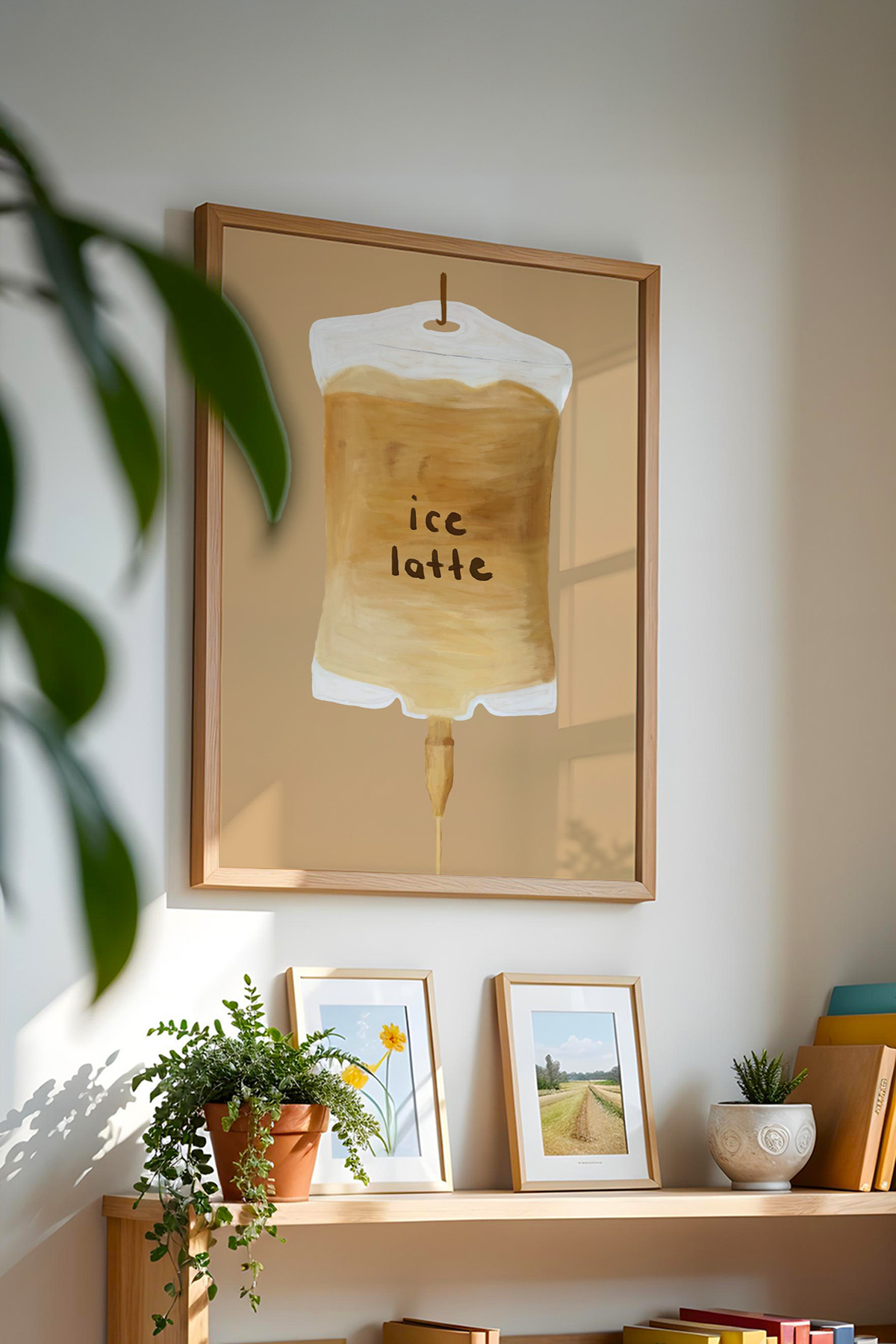 Kahve Temalı Latte Tablo Minimal Mutfak Poster Duvar Dekoru Çerçevesiz