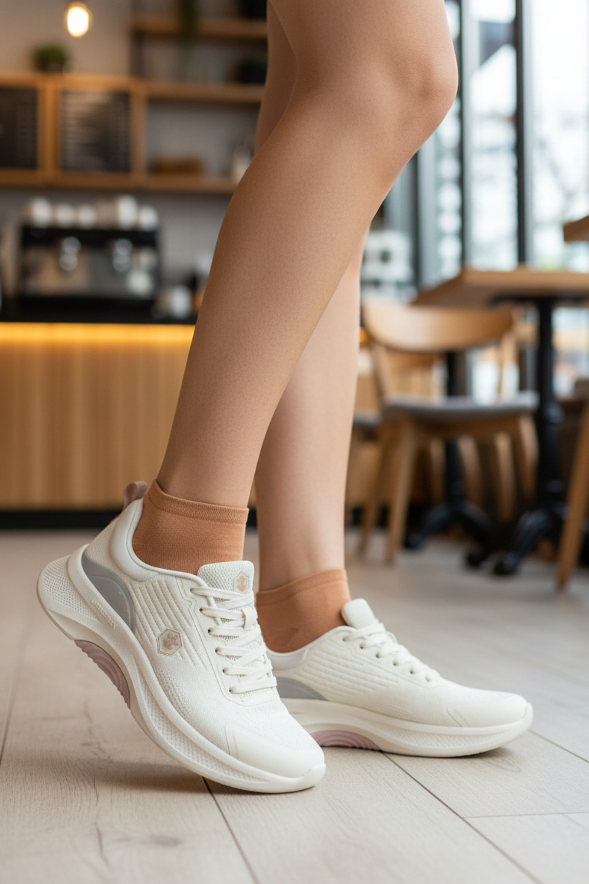 CS-6927Off-White Women's Comfort Casual Sneaker