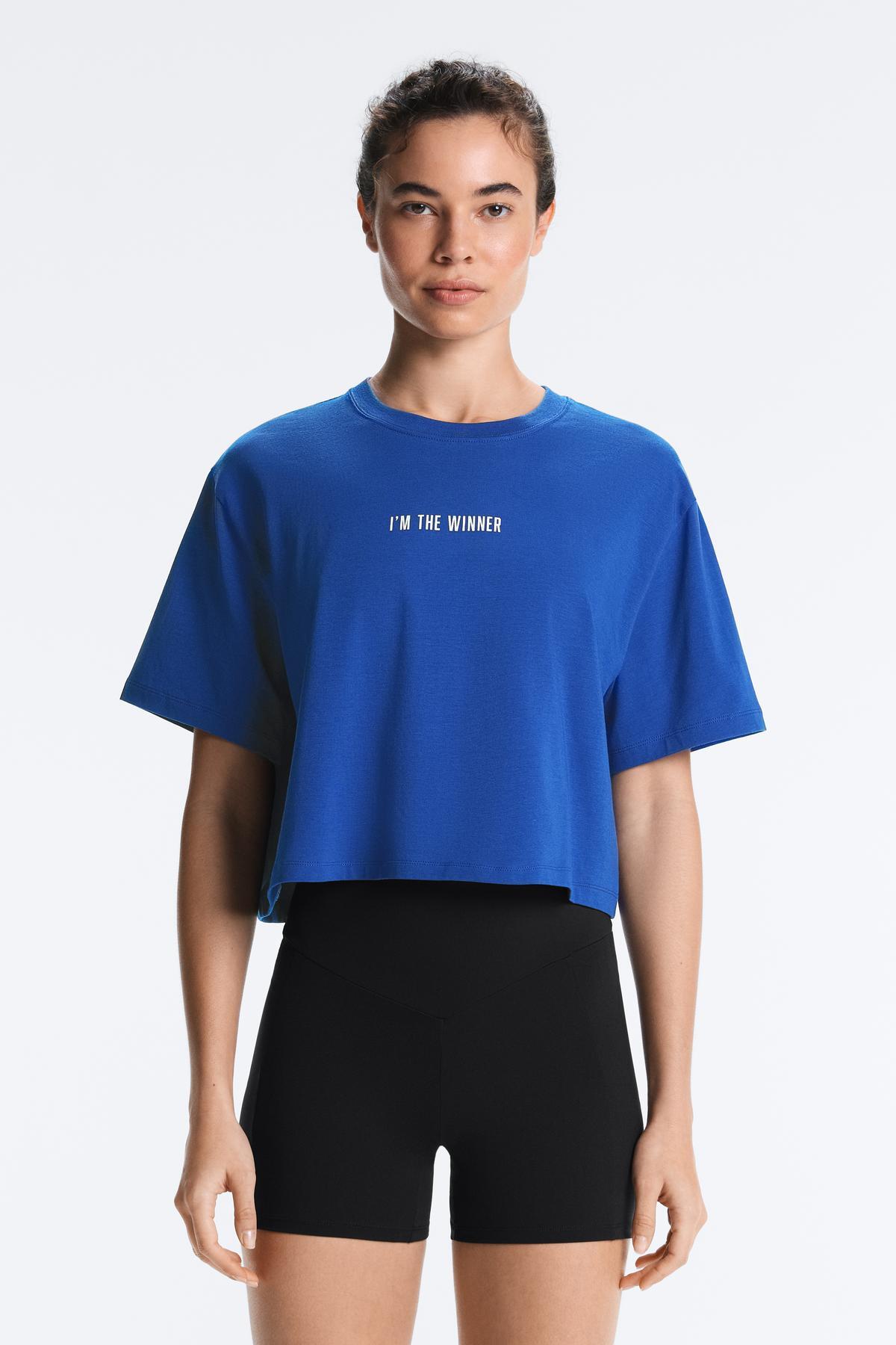 Boxy crop If You Can Read This cotton t-shirt