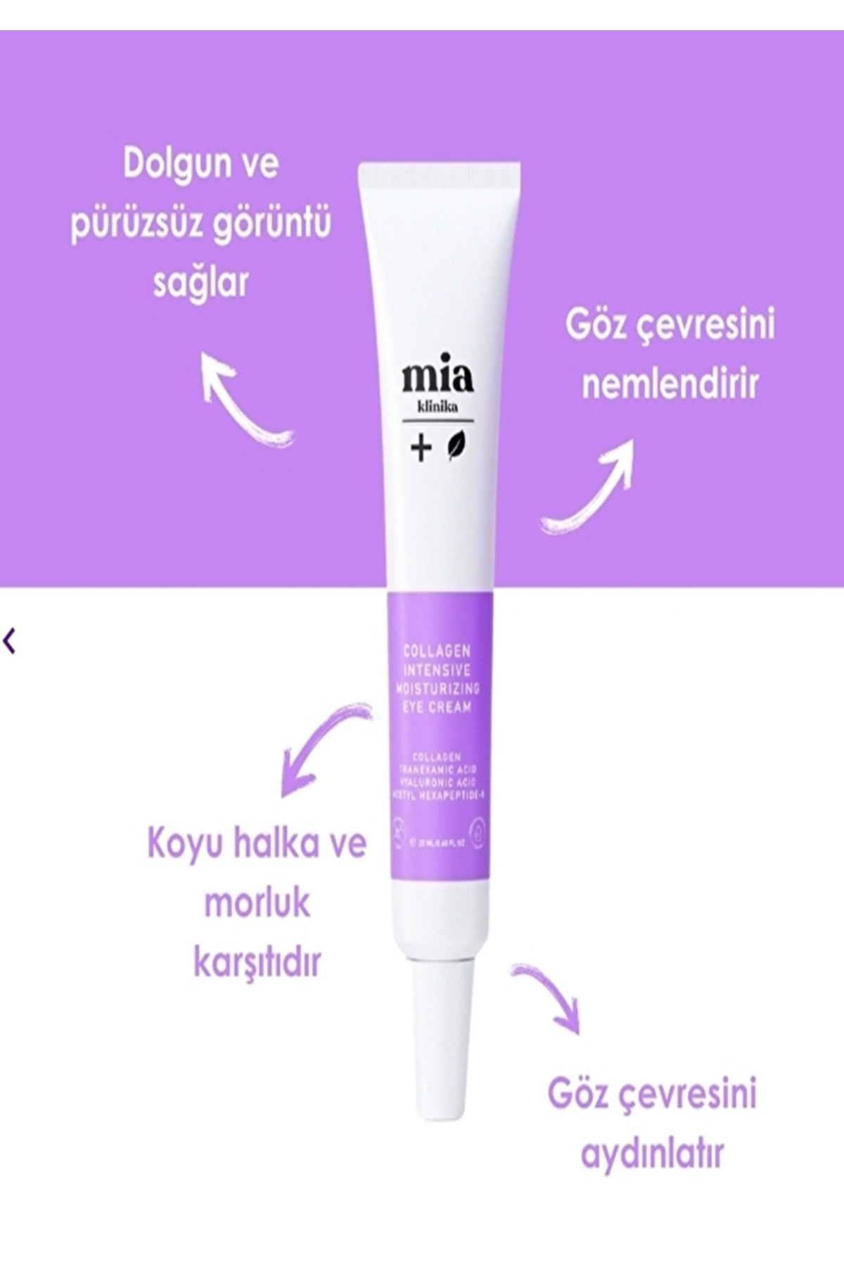 mia klinika Eye Contour Care Cream Containing Collagen and Peptide