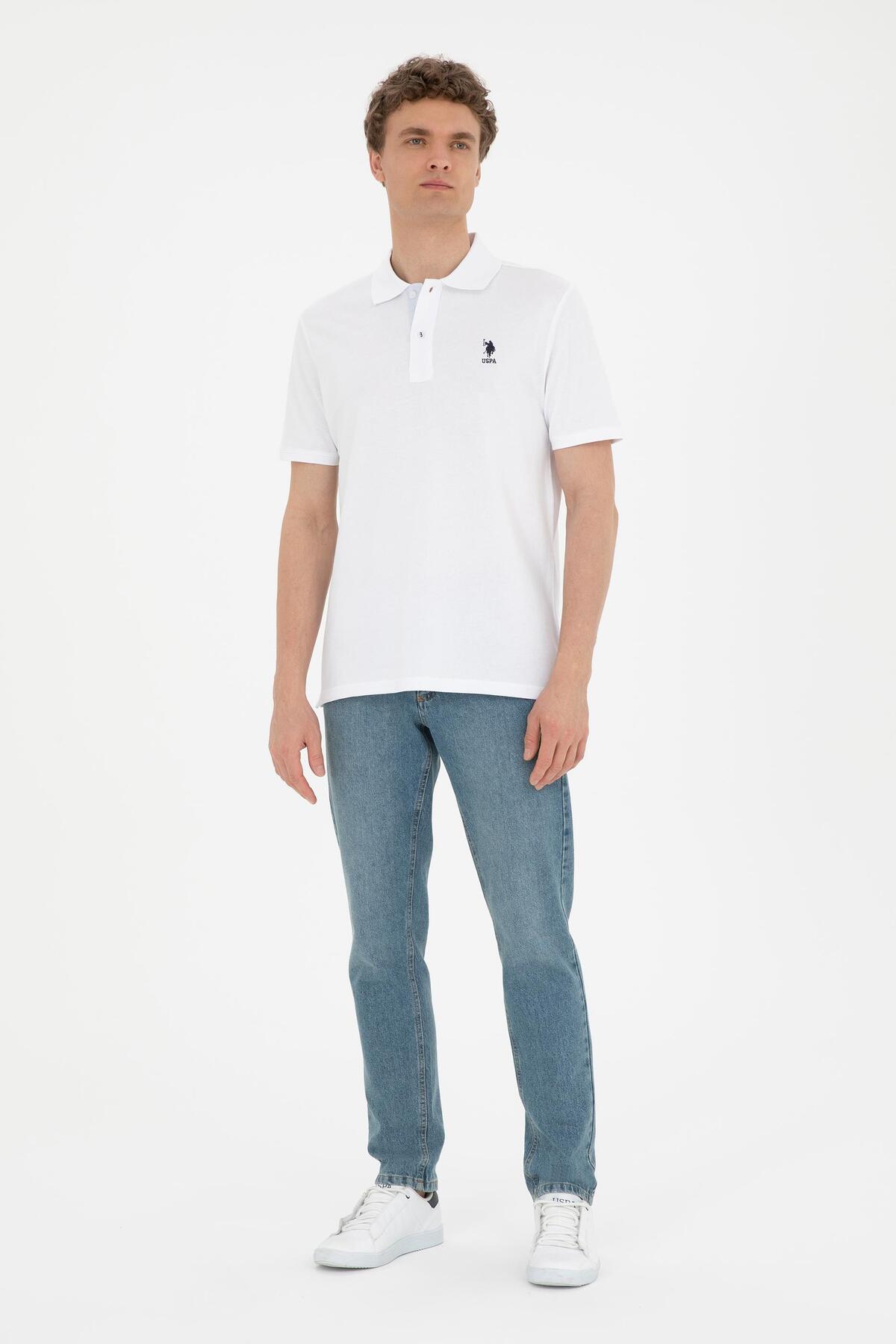 یو اس پولو تی‌شرت یقه پولو ساده مردانه از جنس پارچه بافته شده U.S. Polo Assn.
