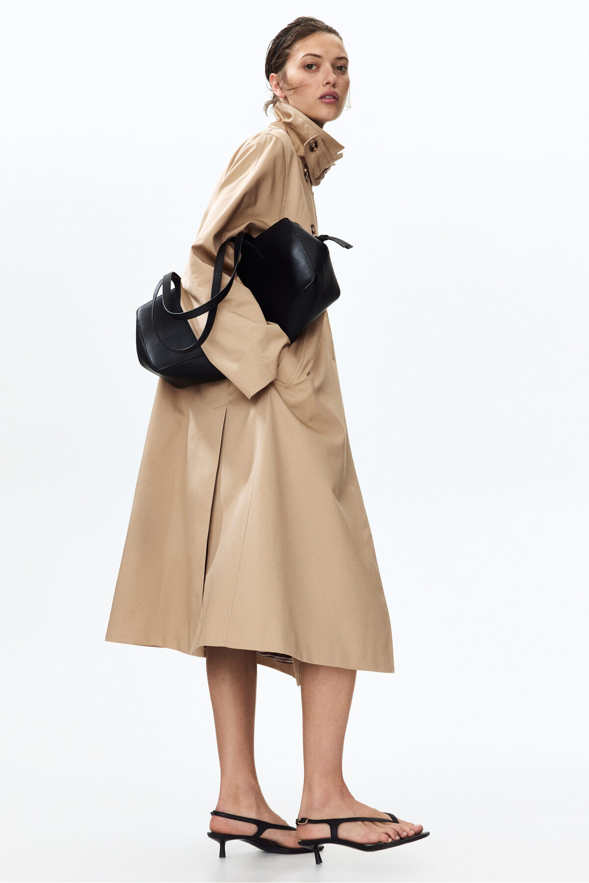 H&M  Boru Yakalı Trençkot