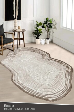 Neşem Halı Boutique AMORF - AR001 - - Krem Yumuşak Dokulu Makine Halısı ( 80*...