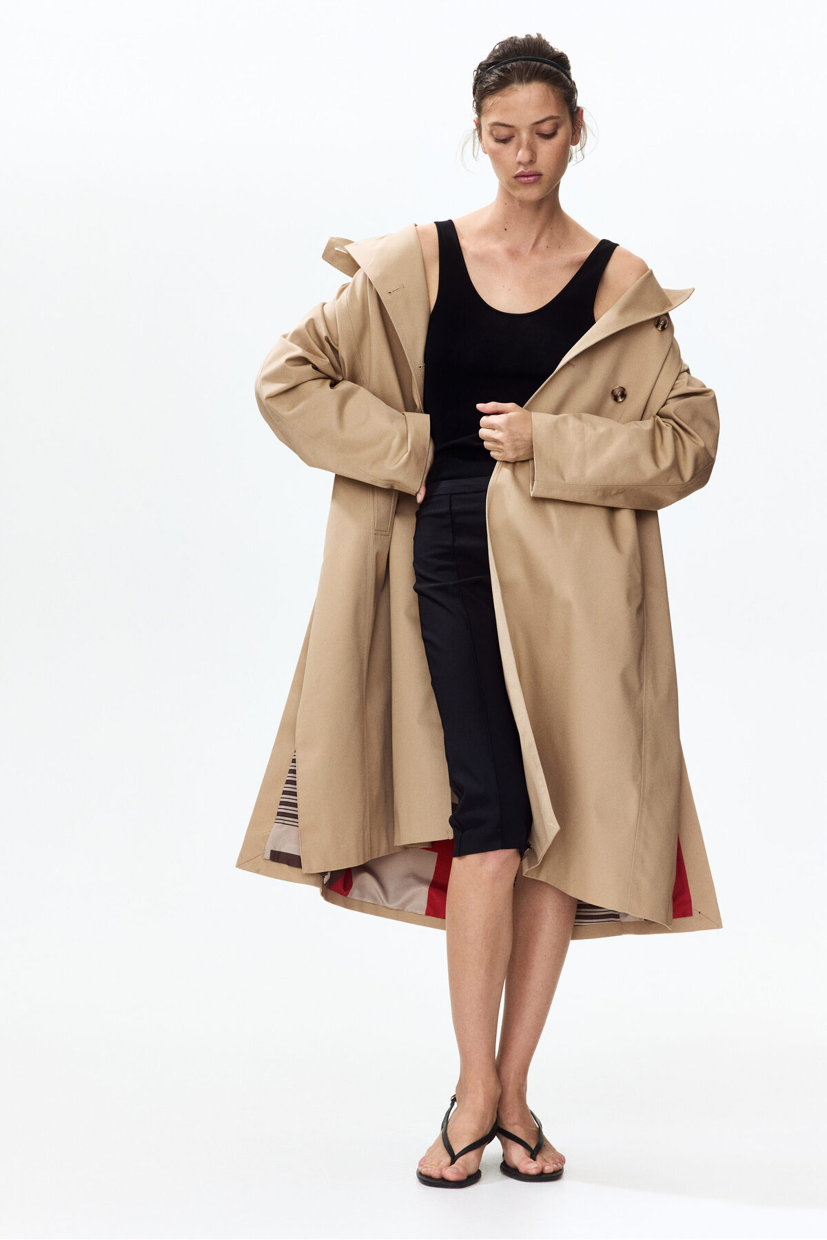 H&M  Boru Yakalı Trençkot - Görsel 5