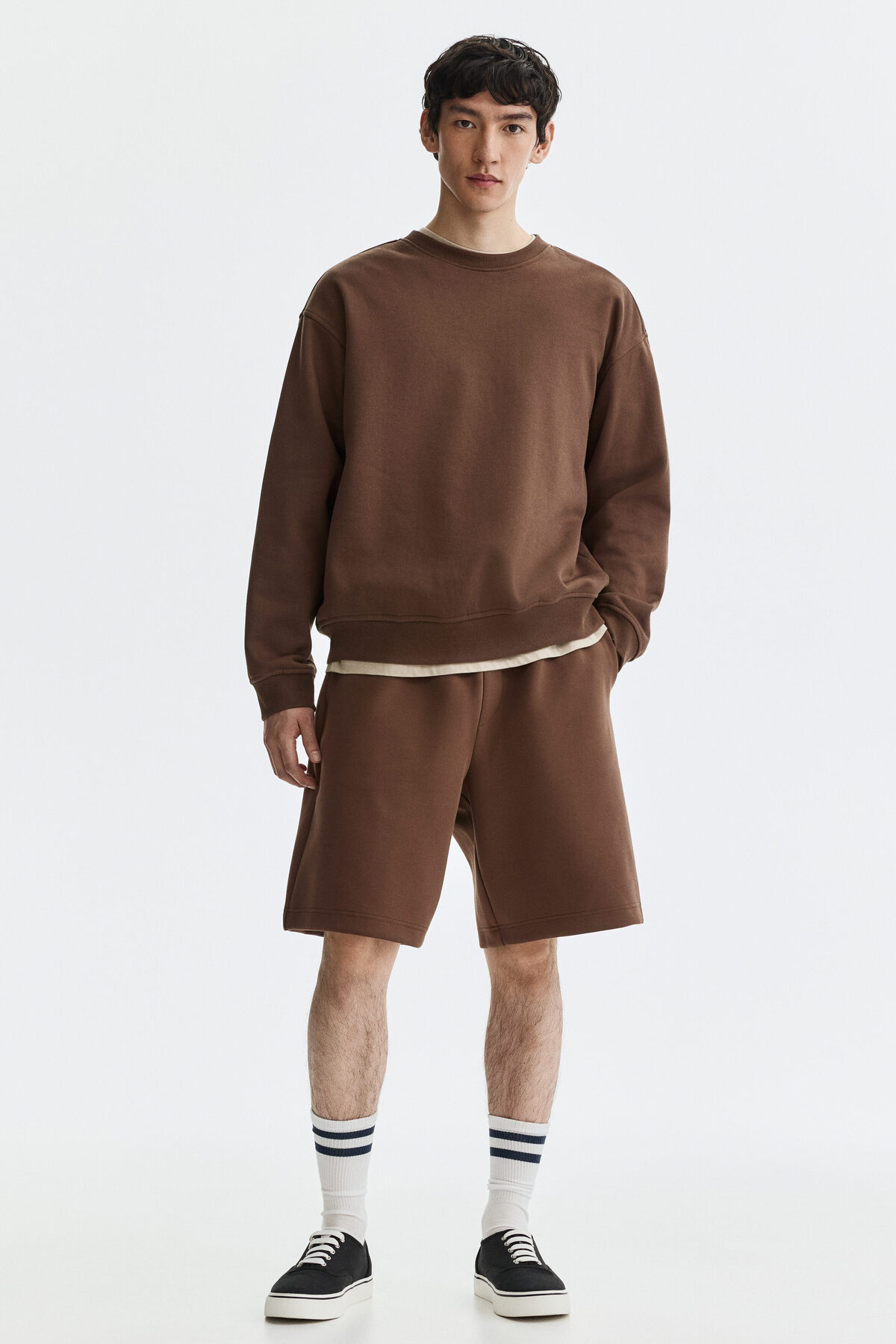 H&M İnterlok Şort Relaxed Fit görsel 2