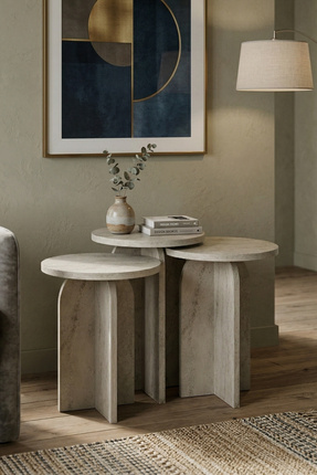 Skandi homeworks Nala 3'lü Zigon Sehpa