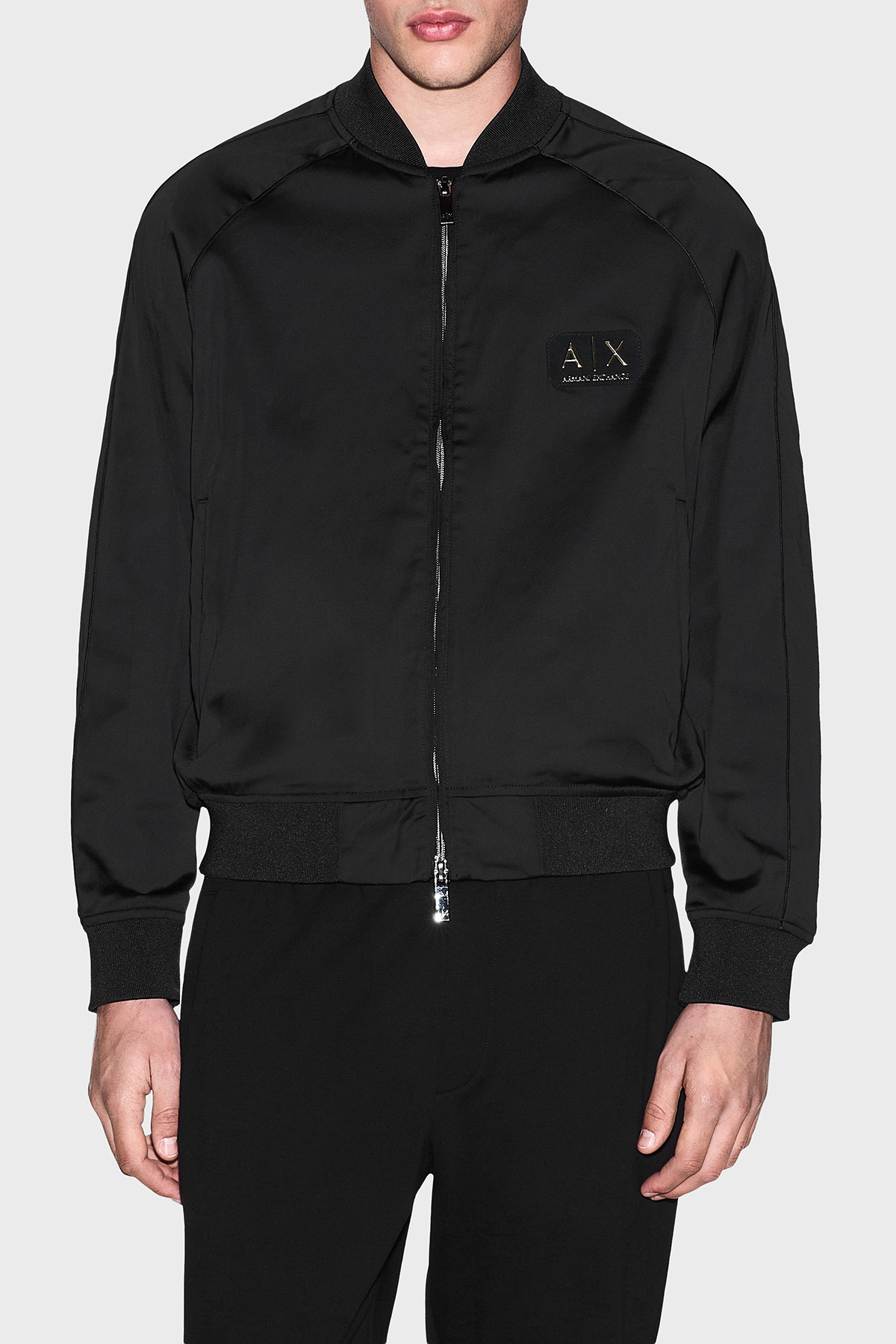Armani Exchange Logo Regular Fit College Collar Zippered Jacket