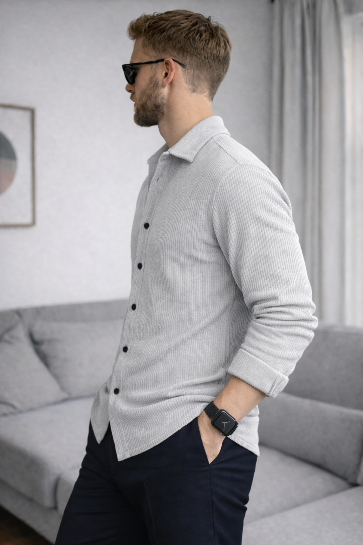 Erkek Fitilli Gömlek – Regular Fit Rahat Kesim, Modern ve Şık Tasarım