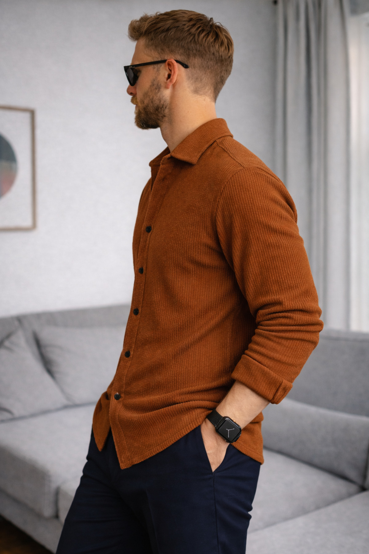 Erkek Fitilli Gömlek – Regular Fit Rahat Kesim, Modern ve Şık Tasarım