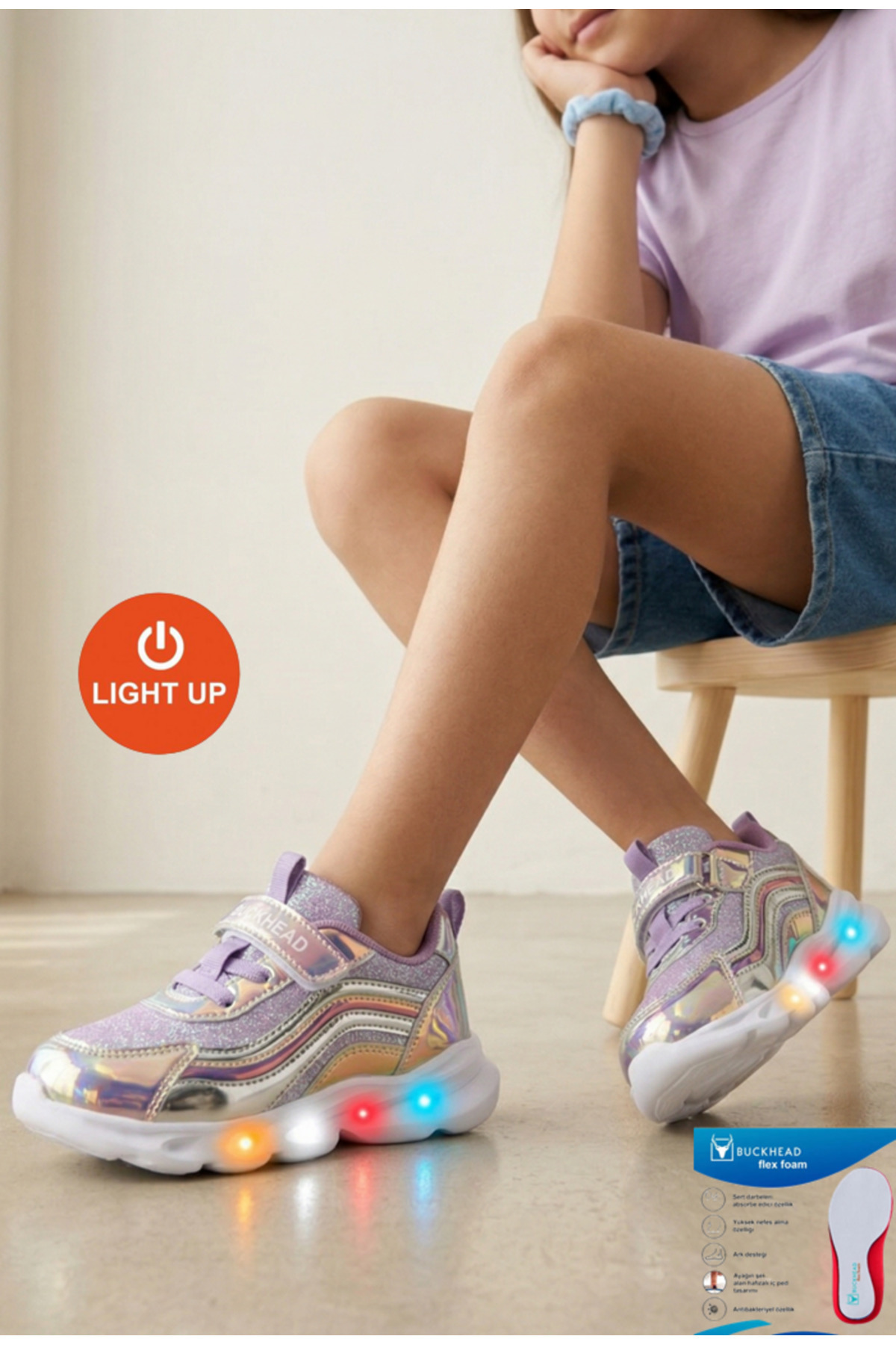 ® | Glsy Shiny Illuminated Girls' Sports Shoes – Bright Design Comfortable & Lightweight