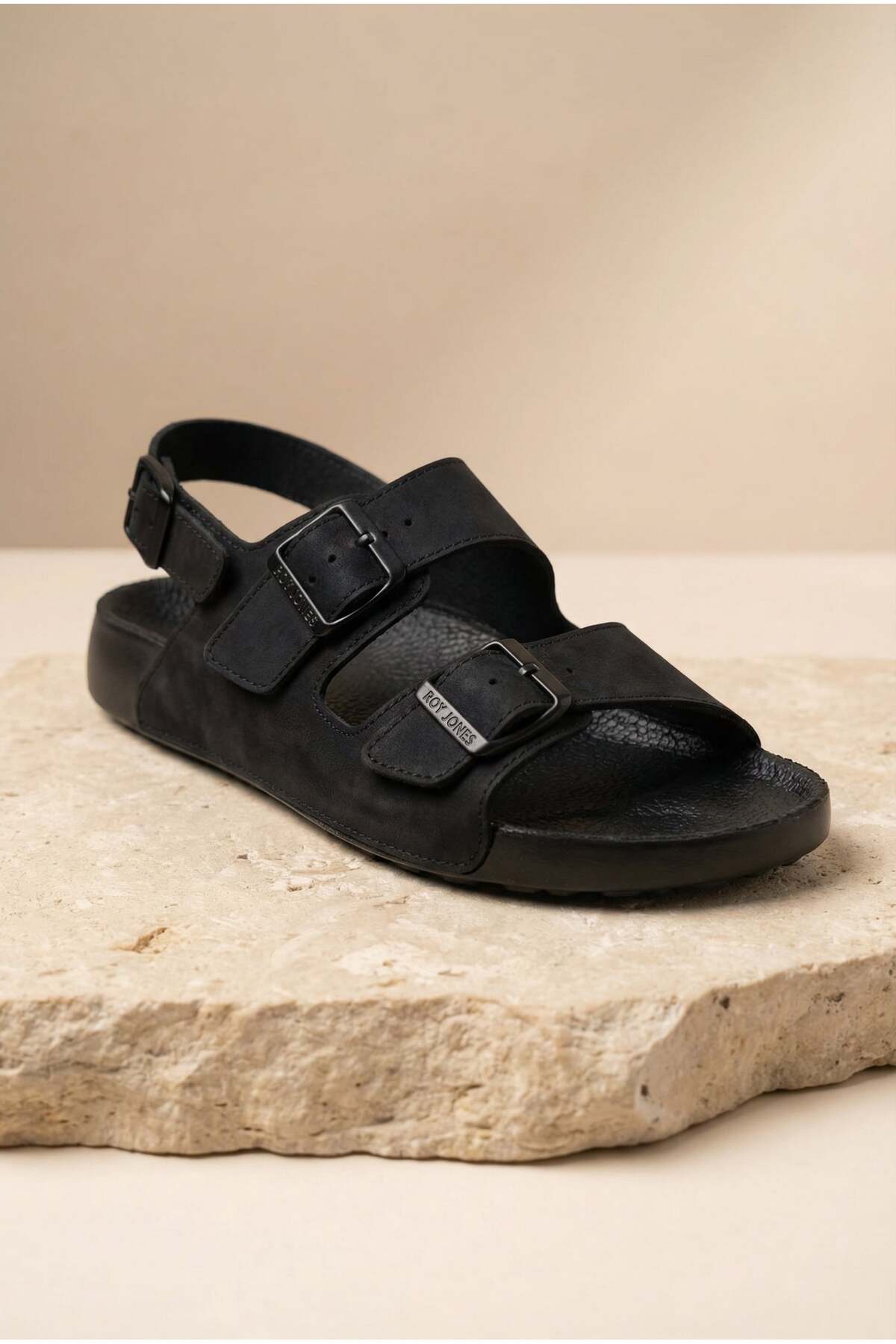 Shoebuo Erkek Sandalet Terlik Çift Tokalı Anatomik Taban Rahat Günlük Yazlık Premium Şık Tasarım görsel 5