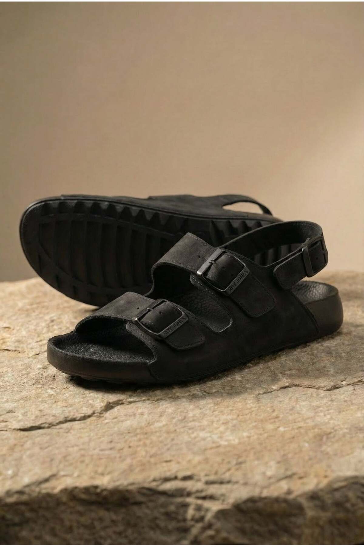 Shoebuo Erkek Sandalet Terlik Çift Tokalı Anatomik Taban Rahat Günlük Yazlık Premium Şık Tasarım görsel 2