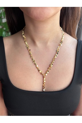 Emine seker jewelry 14k Kaplama Püsküllü Y Kolye