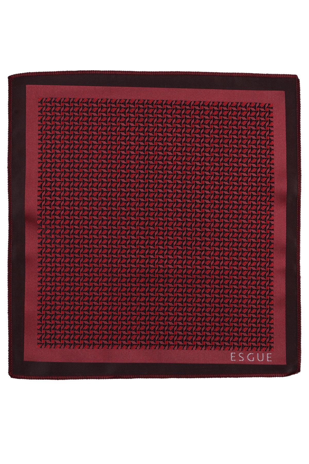 کراوات جیبی باریک دستساز ۶ سانتیمتری طرحدار مشکی و قرمز Esgue مردانه | ESG115KRM1259 - تصویر 6