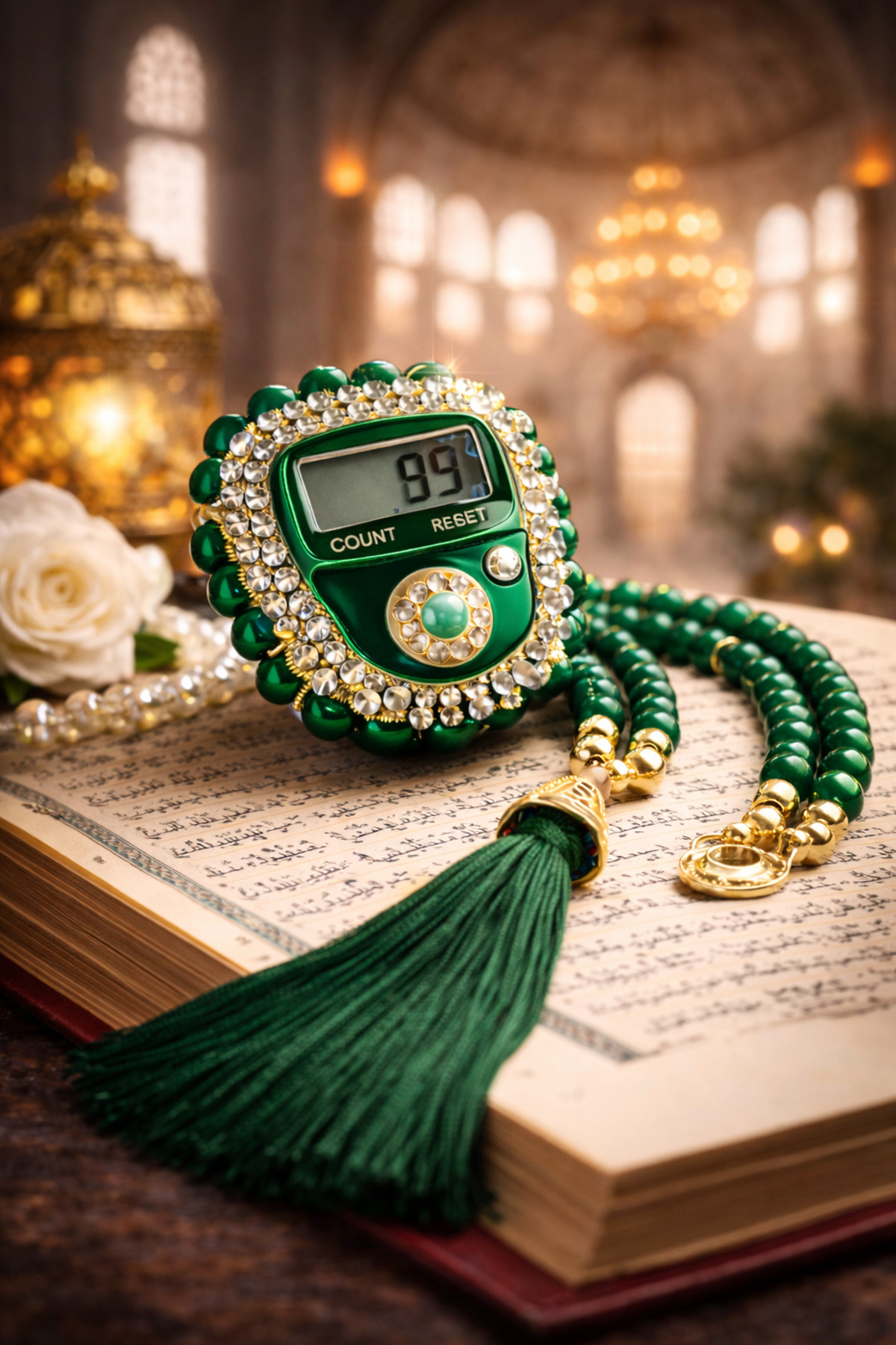 Gift Gemstone Zikirmatik & Rosary Set | Stylish & Elegant Special Series | Gift Boxed
