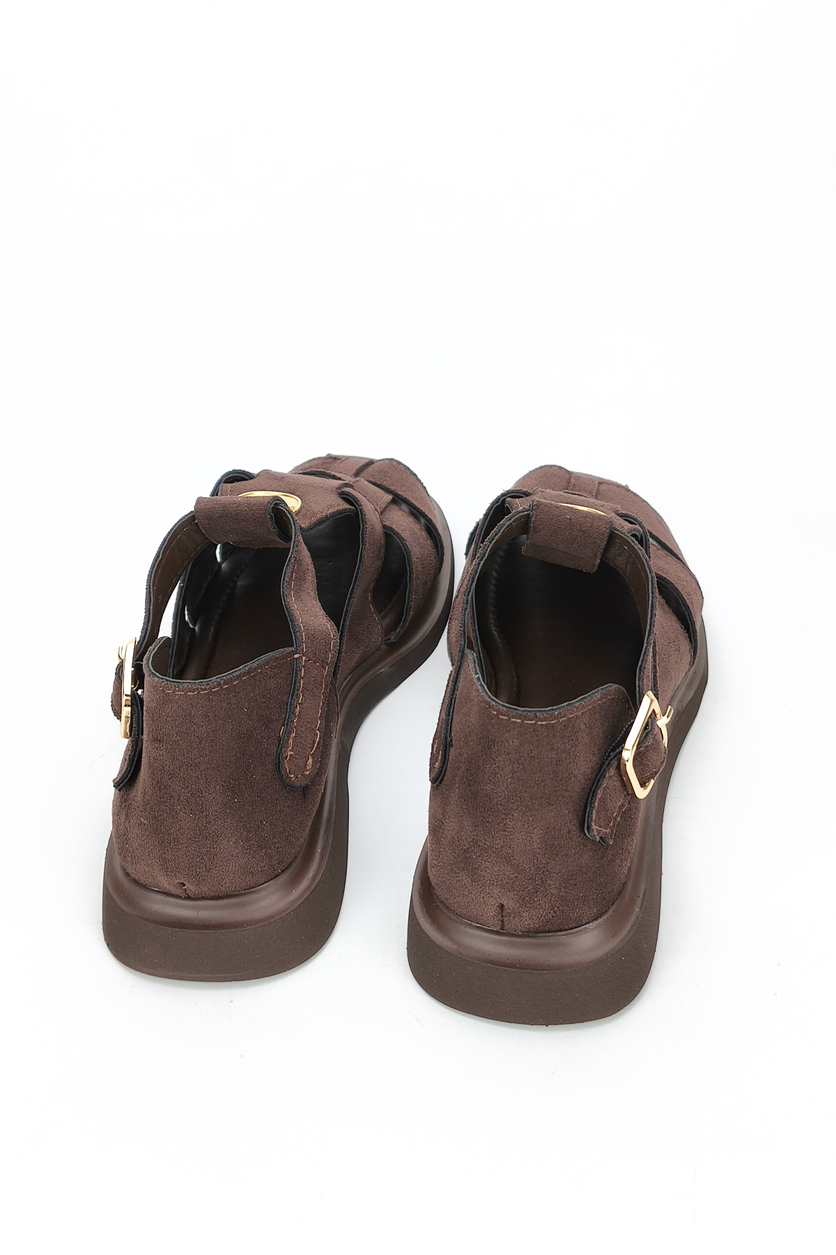 CEYDA SHOES KADIN RAHAT TABAN SÜET TOKALI HAFİF YAZLIK GLADYATÖR SANDALET görsel 7