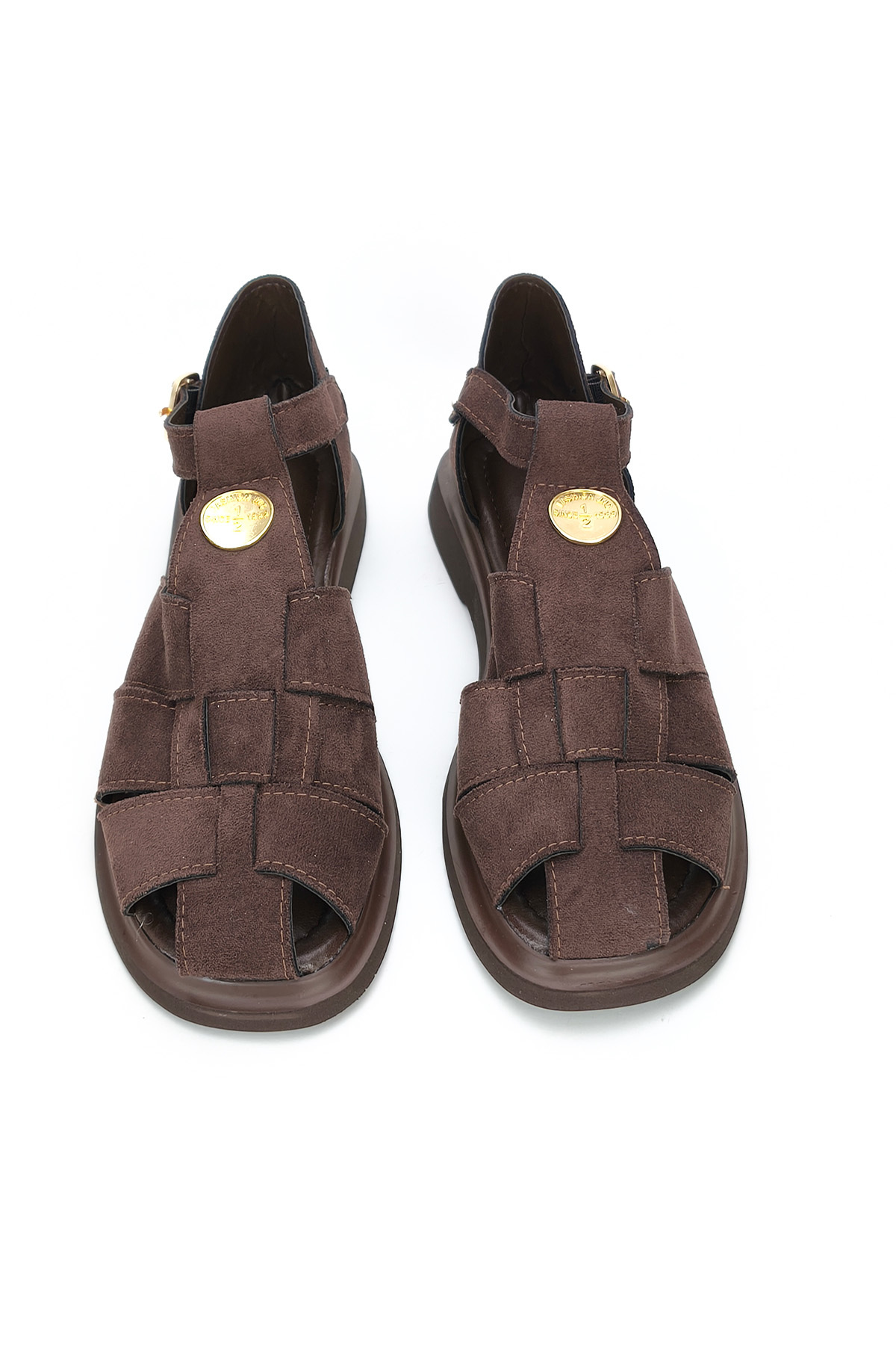 CEYDA SHOES KADIN RAHAT TABAN SÜET TOKALI HAFİF YAZLIK GLADYATÖR SANDALET görsel 5