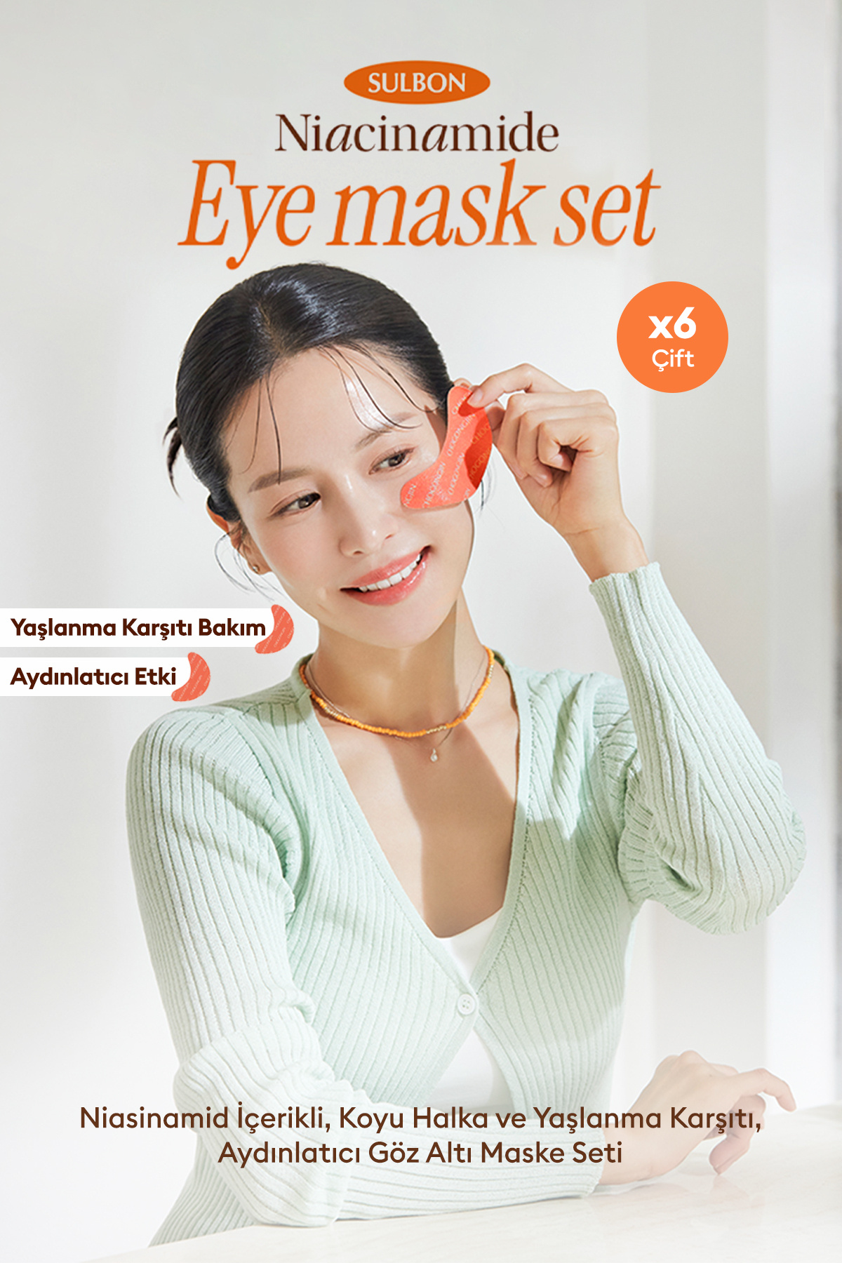 【LK】Ideal Night Mask ５セット×③袋 Missha Niasinamid İçeren Aydınlatıcı Göz Altı Maske Seti