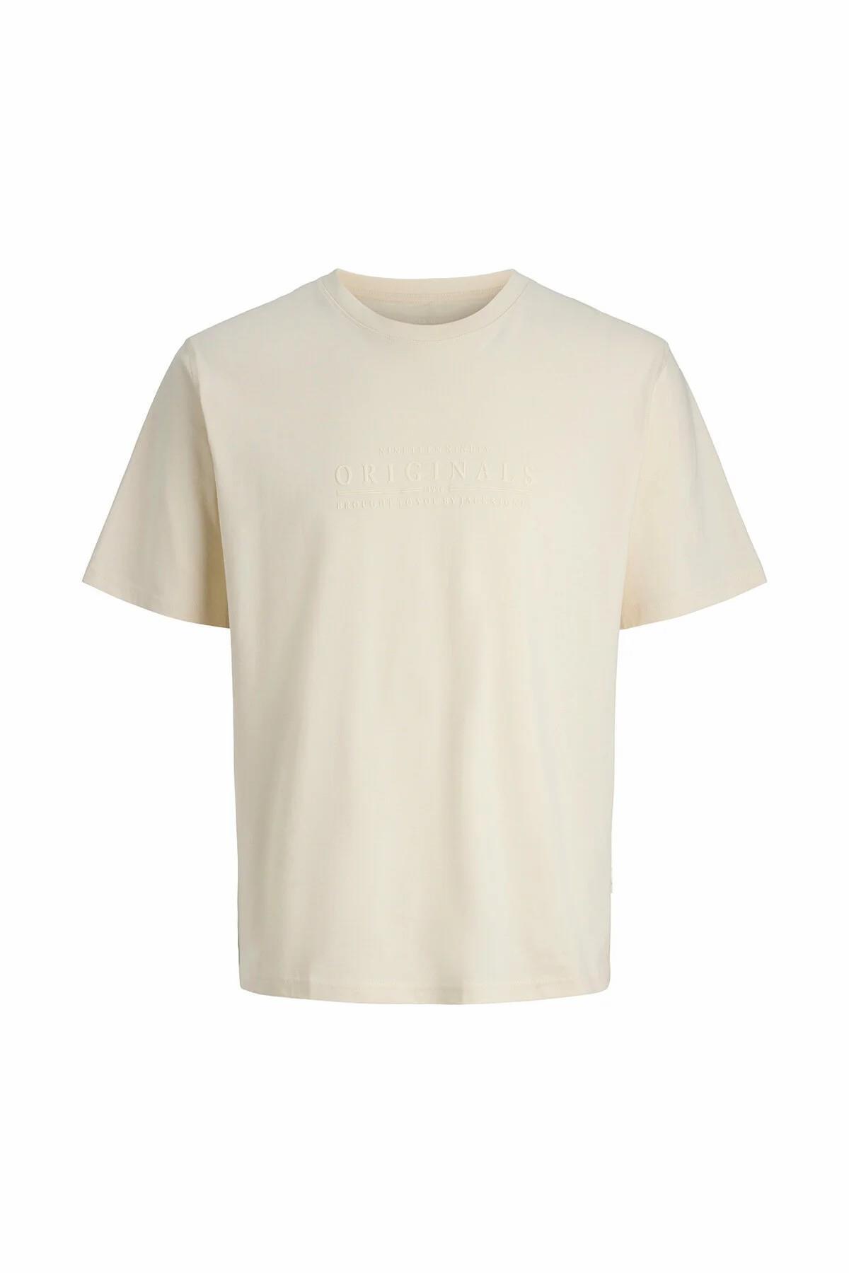 تی شرت مردانه جک اند جونز مدل Cat Skills رنگ بژ مینیمال جک اند جونز تی شرت Jack & Jones