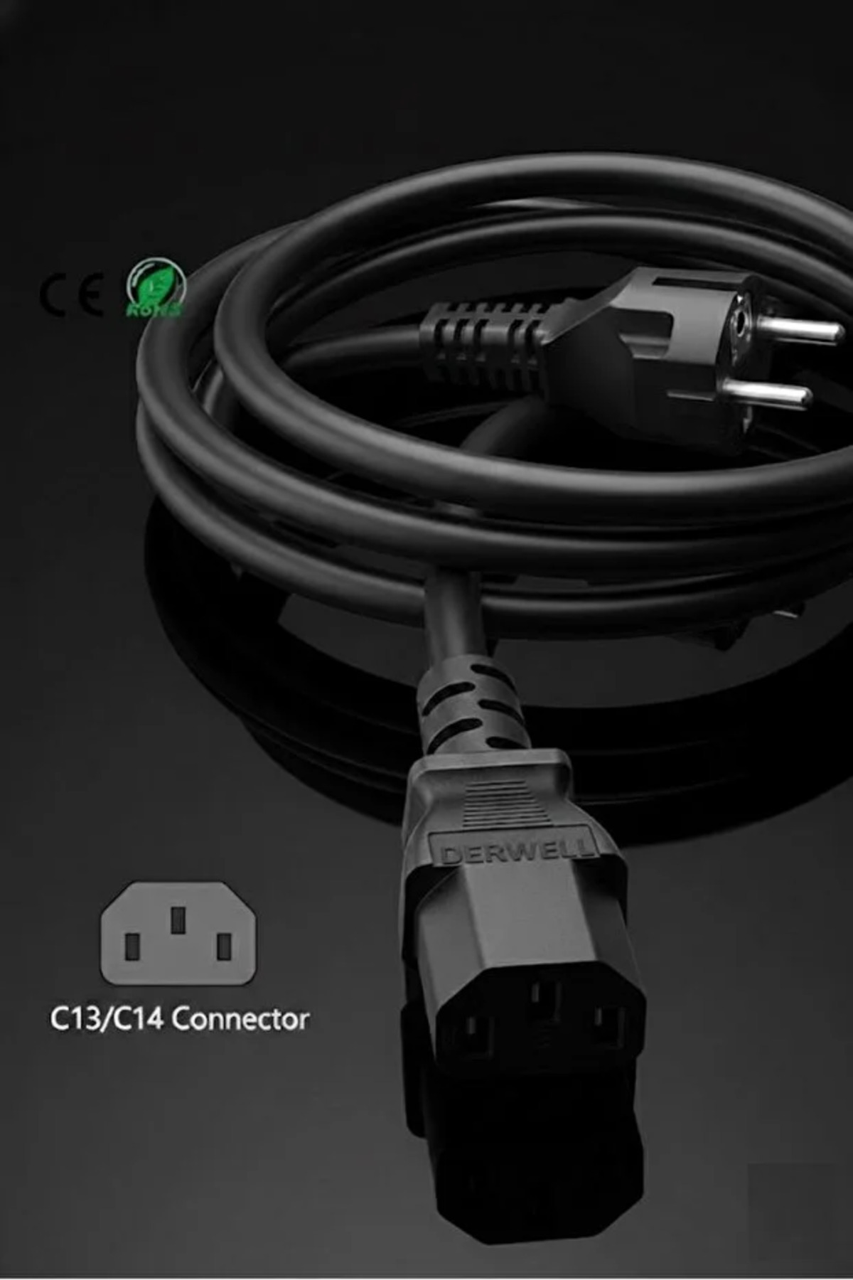 ( 2'in'1 ) 1.8 Metre Power Güç Kablosu C13 3pinli PSU Kablosu + Vga Görüntü Kablosu 1.5 Metre Vga Kablo Monitör Projeksiyon Ekran 15 Pin Görüntü Kablosu 1.5mt Güç Ve Görüntü Seti