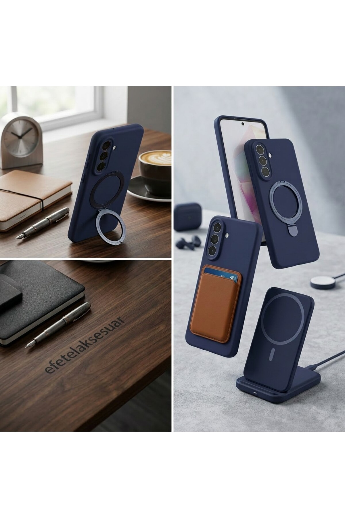 Arvencase Samsung Galaxy S24 FE Kılıf M-safe Şarj Özellikli Standlı Premium Seri Kapak