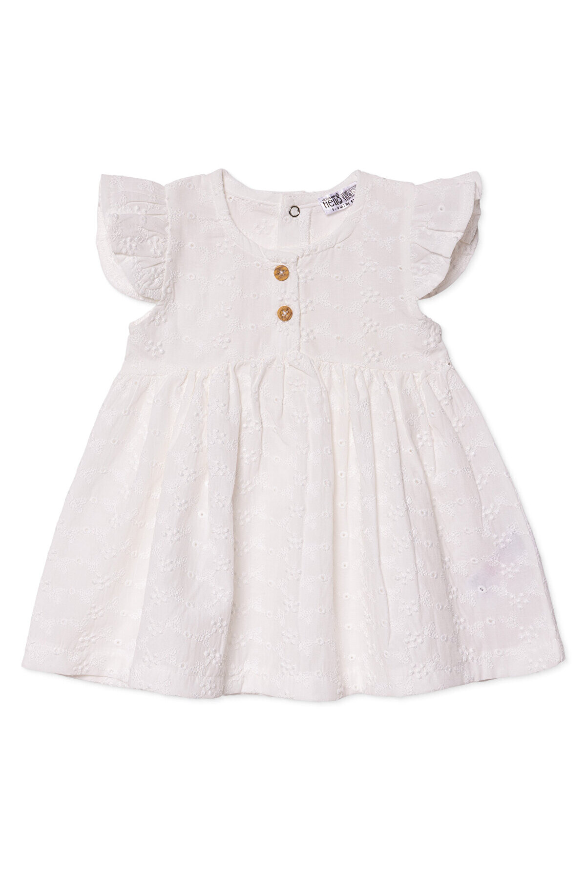 ebebek Hello Baby HelloBaby Kız Bebek Elbise Düğmeli Bisiklet Yaka Sleeveless