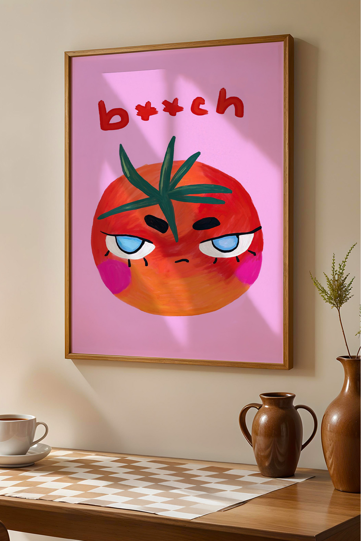 Domates Tablo Pop Art Mutfak Duvar Dekoru Modern Poster Çerçevesiz