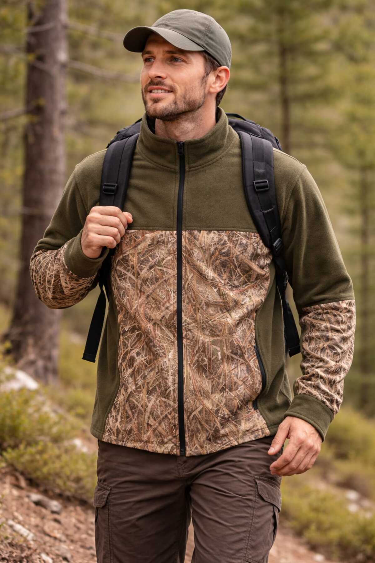 ژاکت پشمی استتار طرح رید مدل Hunter — Hunter1