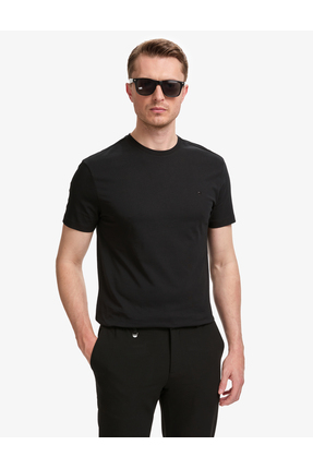 Pierre Cardin Siyah Slim Fit %100 Pamuk Bisiklet Yaka Basic Tişört 50325307-V...