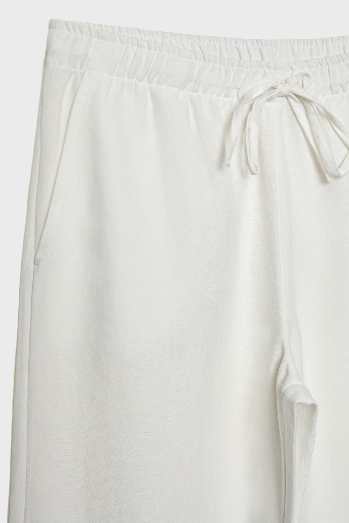 Stradivarius  Keten görünümlü bağcıklı pantolon - Görsel 8