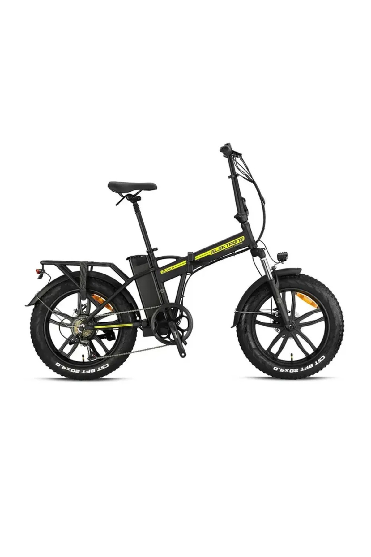 Kron Elektrone Zuma 20 JANT 7 Vites M.Disc Mat Siyah Neon Sarı Katlanır Elektrikli Bisiklet