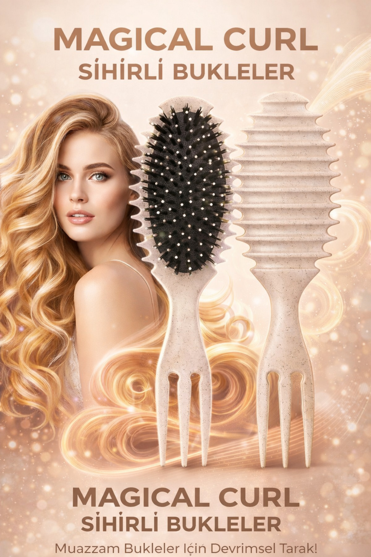 Magical Curl Saç Fırçası Kıvırcık Saç Belirginleştirici Tarak Oval — رنگارنگ MAGIC — تصویر 5 از 5