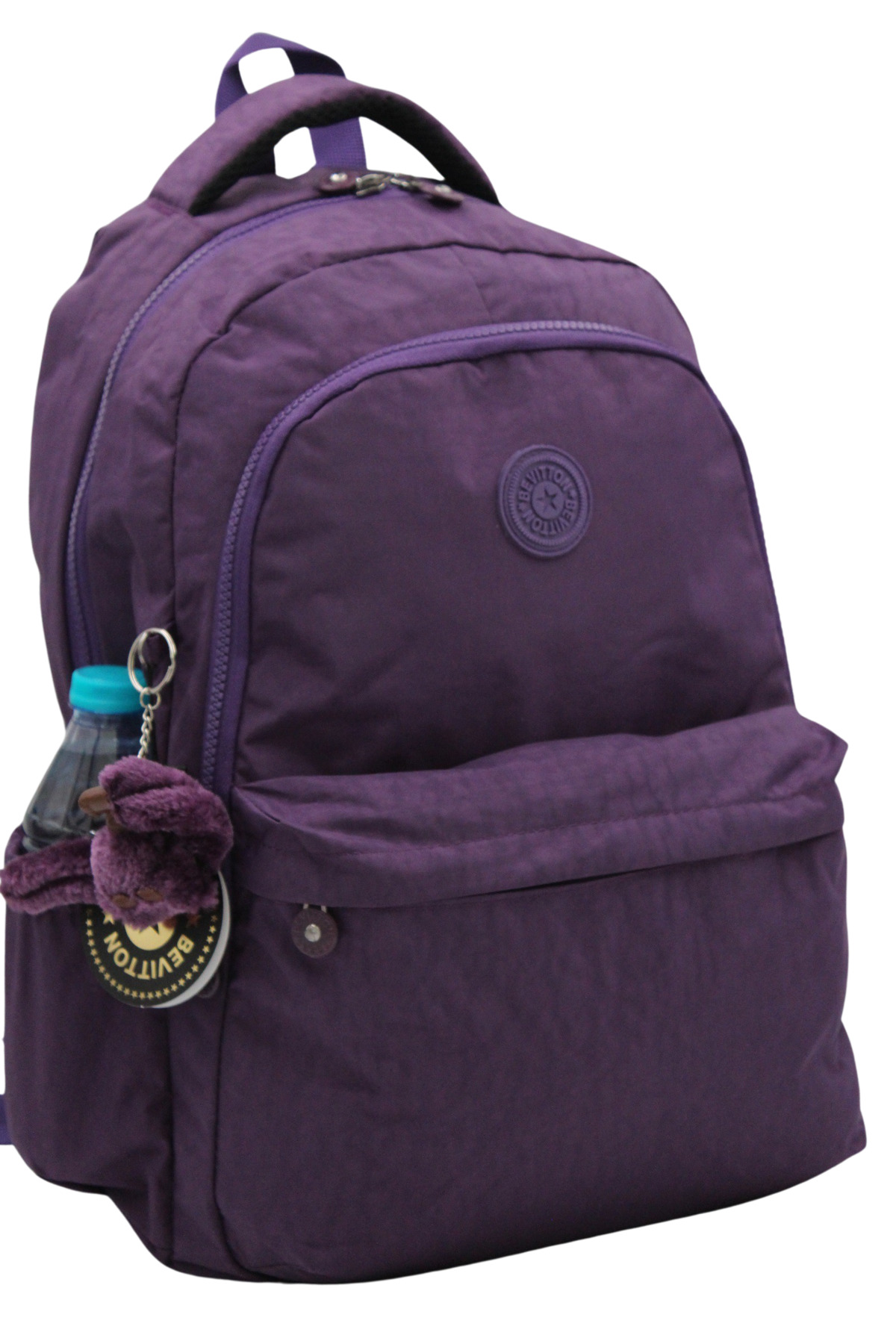 Bevitton Purple Unisex School Backpack Waterproof Fabric Middle School High School University School Bag 2200