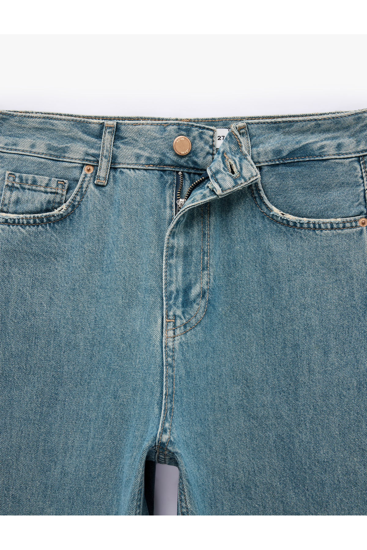 Koton  Pamuklu Düğmeli Cepli Rahat Kalıp Balon Denim Pantolon - Balloon Jeans - Görsel 4
