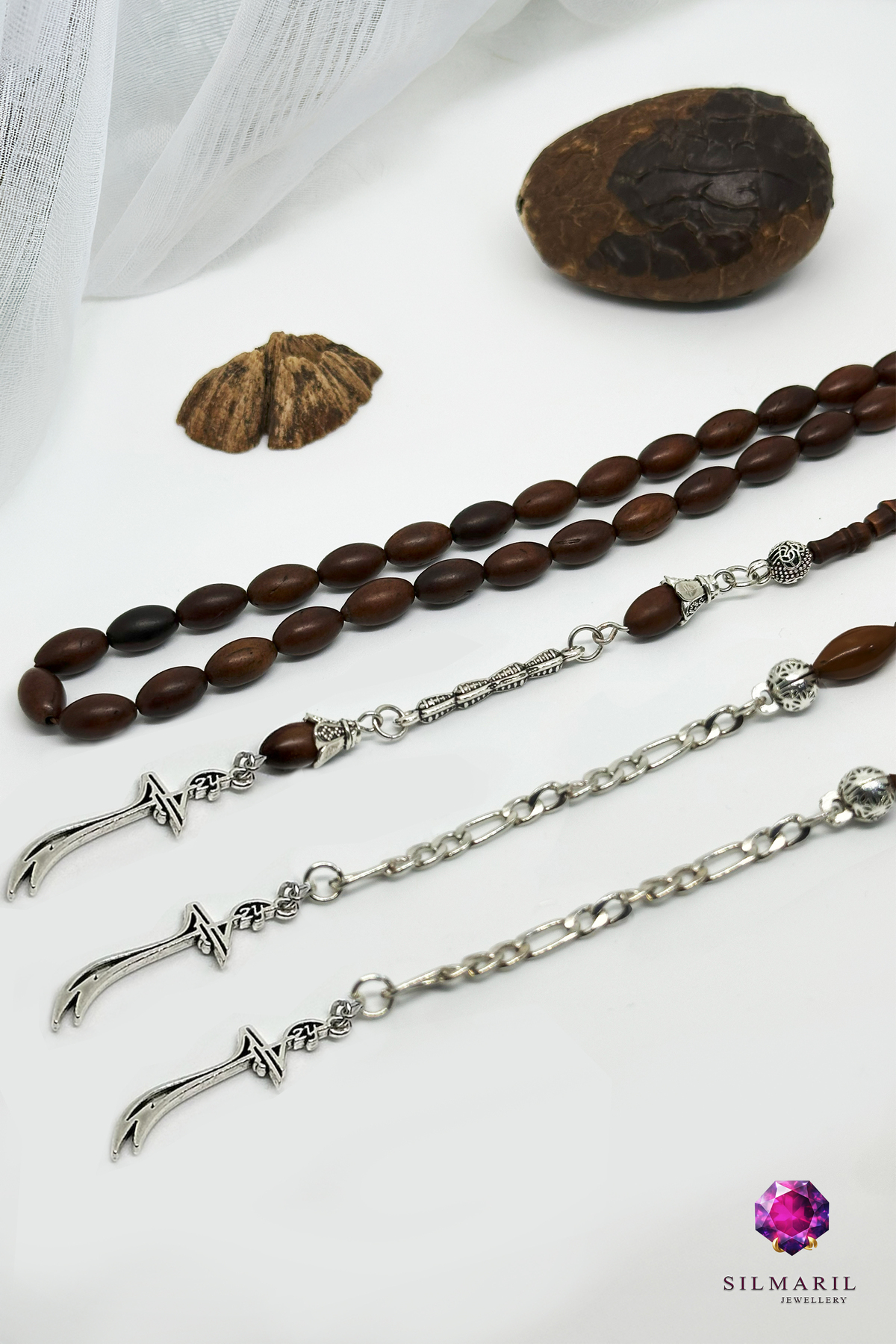 ZAZA HEDİYELİ Zülfikar Kılıç Figürlü Sistemli Püskül Yoğunlaştırılmış Kuka Tespih Koleksiyonluk — Silmaril Store (2)