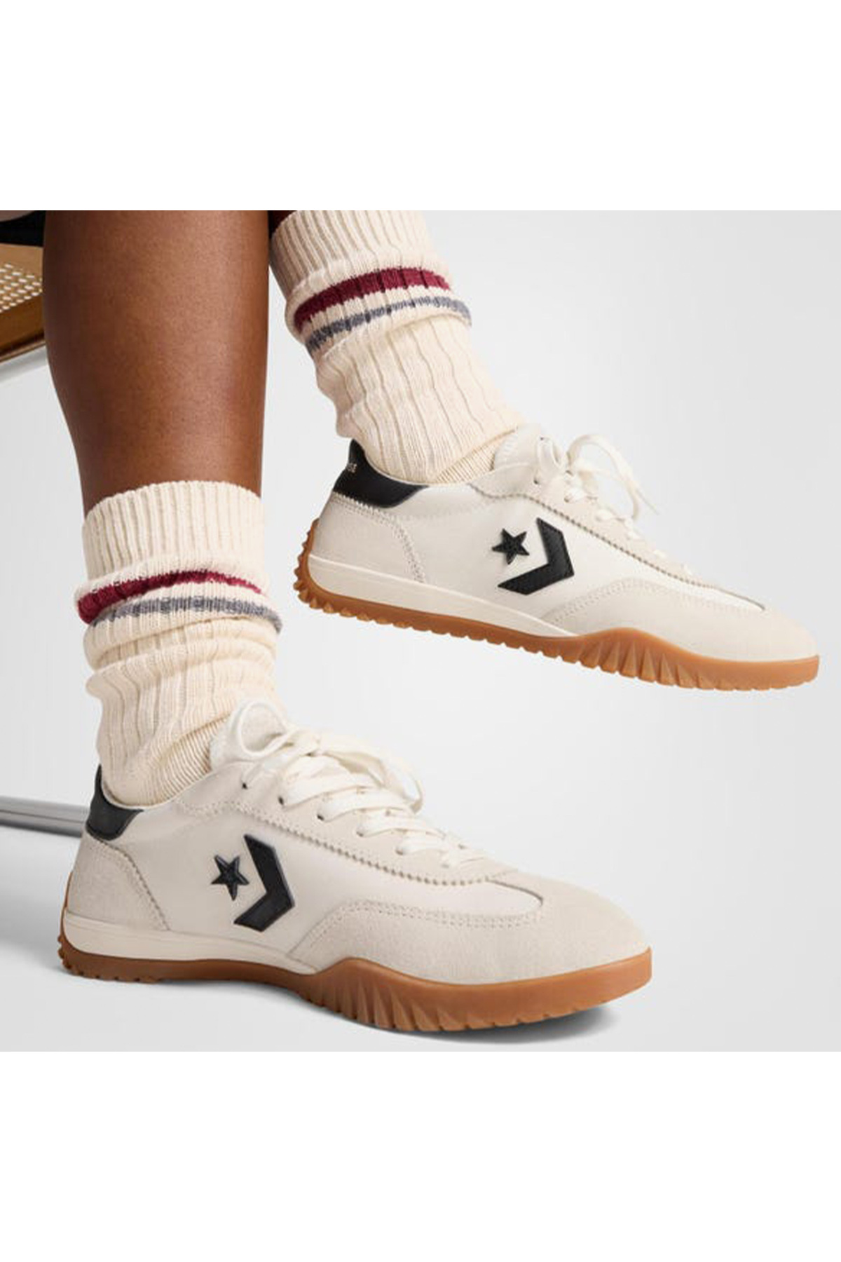 Converse  x Evil Eye Run Star Trainer Unisex Bej Süet Sneaker - Görsel 8