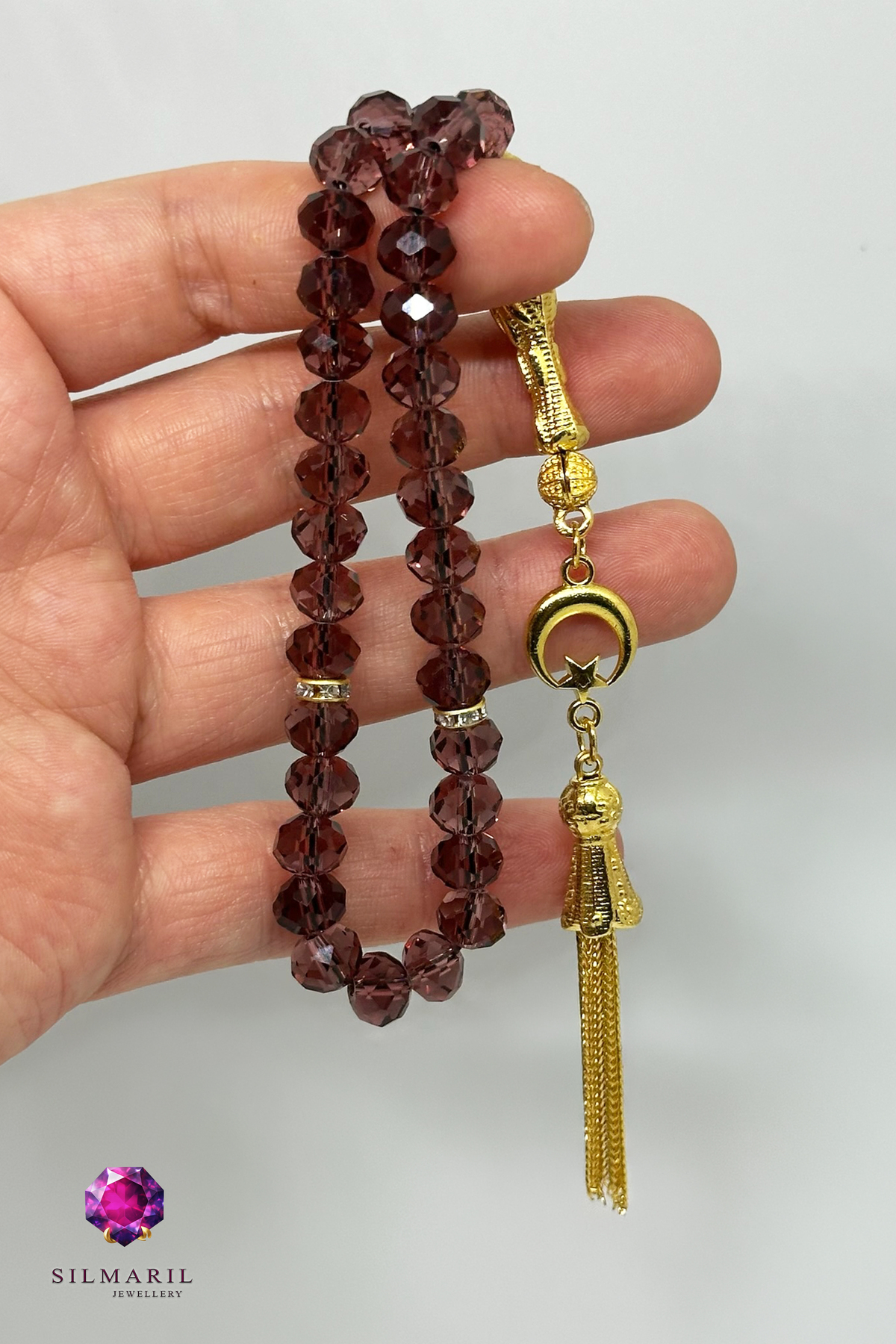 Faset Kesim Zultanit Tespih Renk Değiştiren Sultan Taşı 24 Ayar Altın Görünümlü Sarı Püskül — Silmaril Store (7)