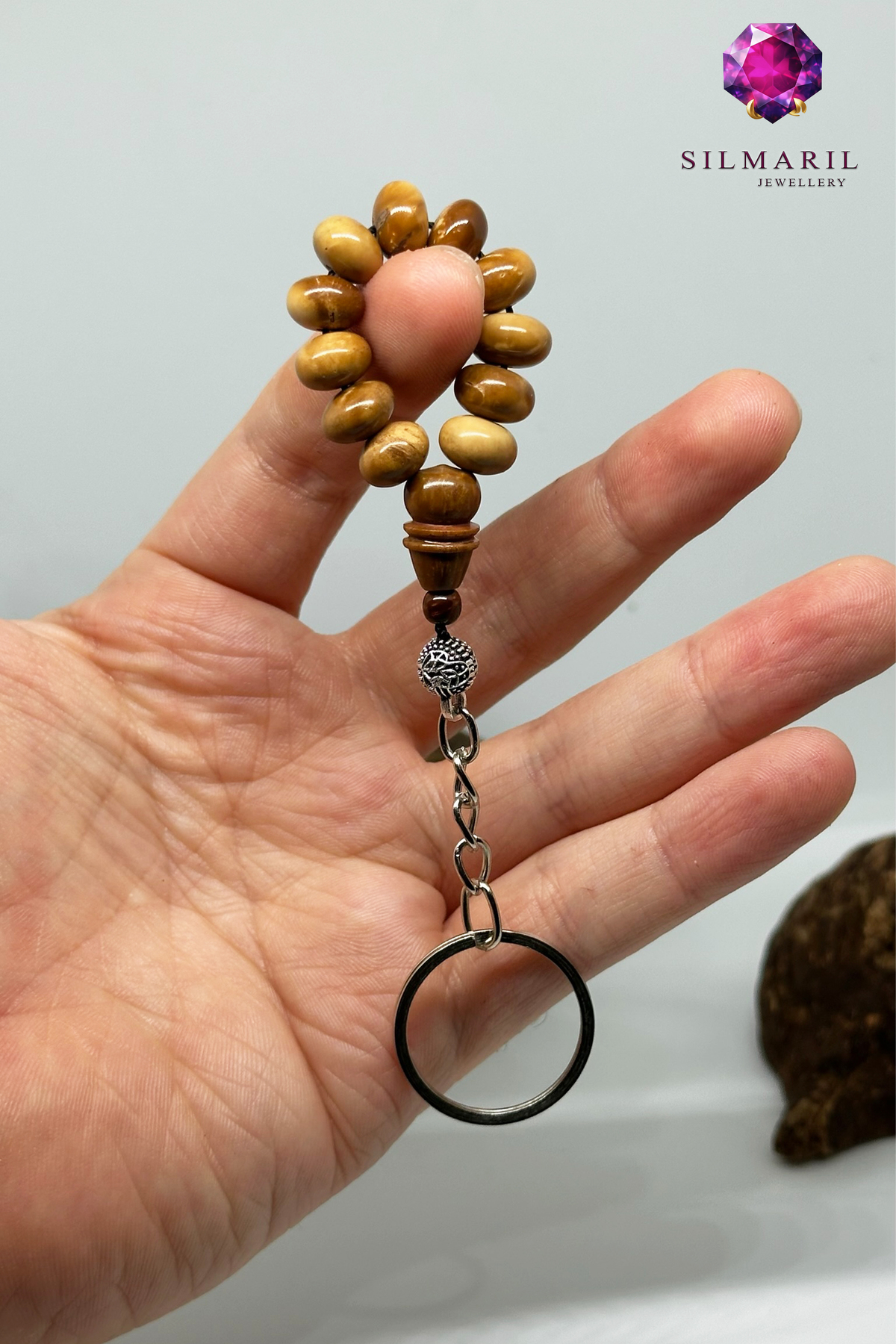 Yoğunlaştırılmış Mısır Kuka Parmak Tespih Stres Tesbihi Anahtarlık Doğal El Yapımı Erkek Aksesuar — Silmaril Store (2)