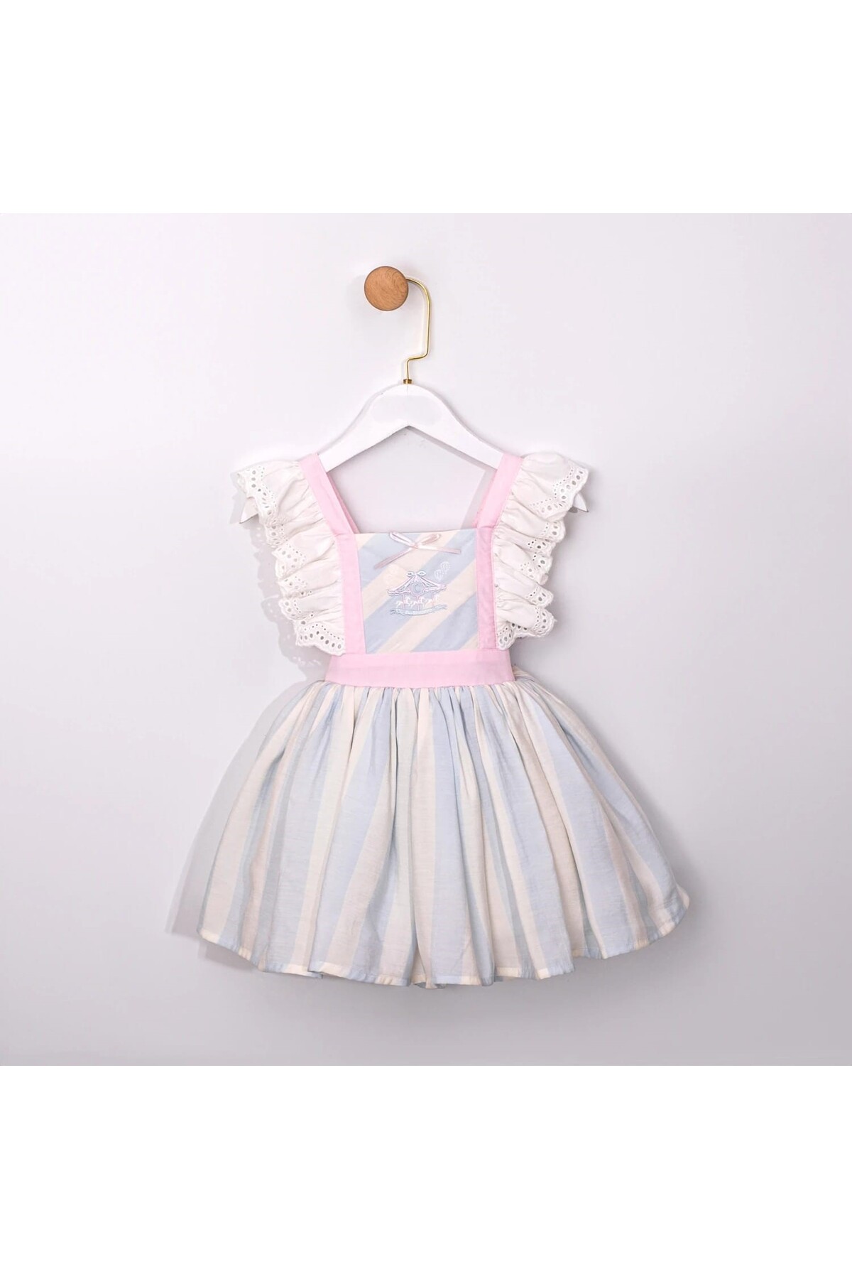 ministok Carousel Fisto Kollu Arkası Fiyonklu Cut Out Detaylı Kız Çocuk Elbise