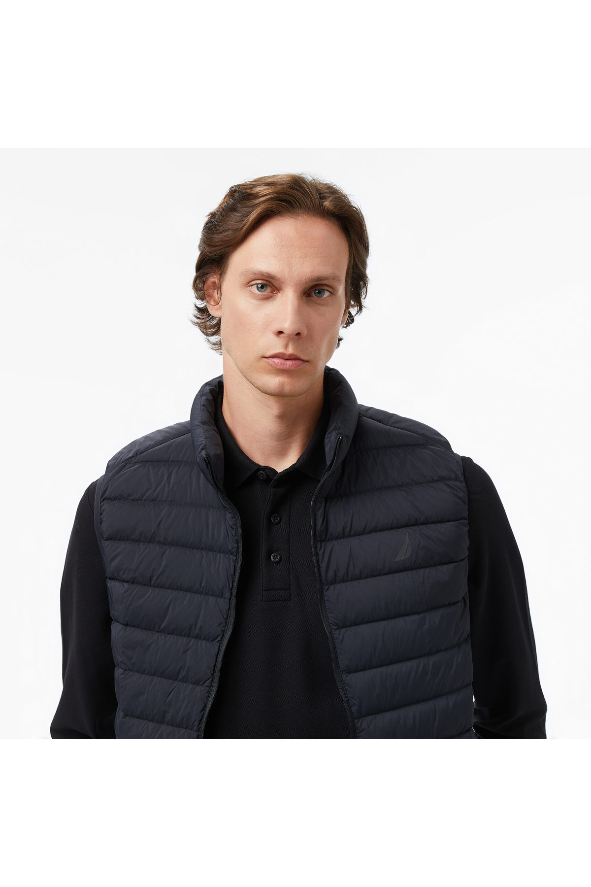 Nautica Erkek Siyah Regular Fit Su İtici Kaz Tüyü Yelek görsel 4
